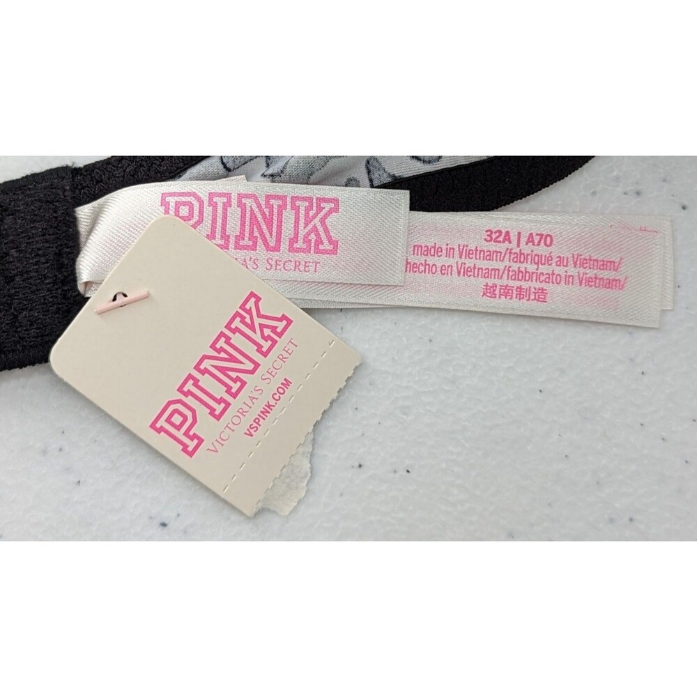 Victoria's Secret PINK Bra Women's 32A Green Black Camouflage Lightly Lined - Picture 6 of 7